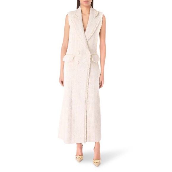 Borgo de Nor Lucienne Tweed Jacket Dress in Cream UK 10 US 6 - Picture 1 of 6